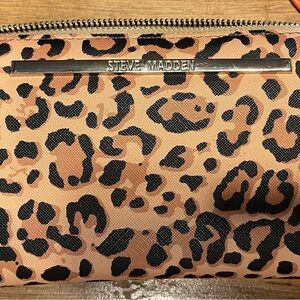 Steve Madden leopard zip around wallet